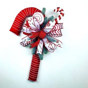 Candy Cane Door Hanger- Handmade